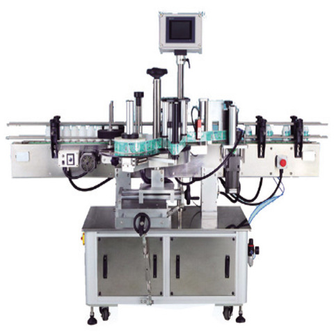 Double side flat bottle labeling machine - YouTube